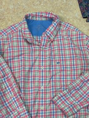 Southern Tide Pink Plaid Button-Down Shirt - Men's M